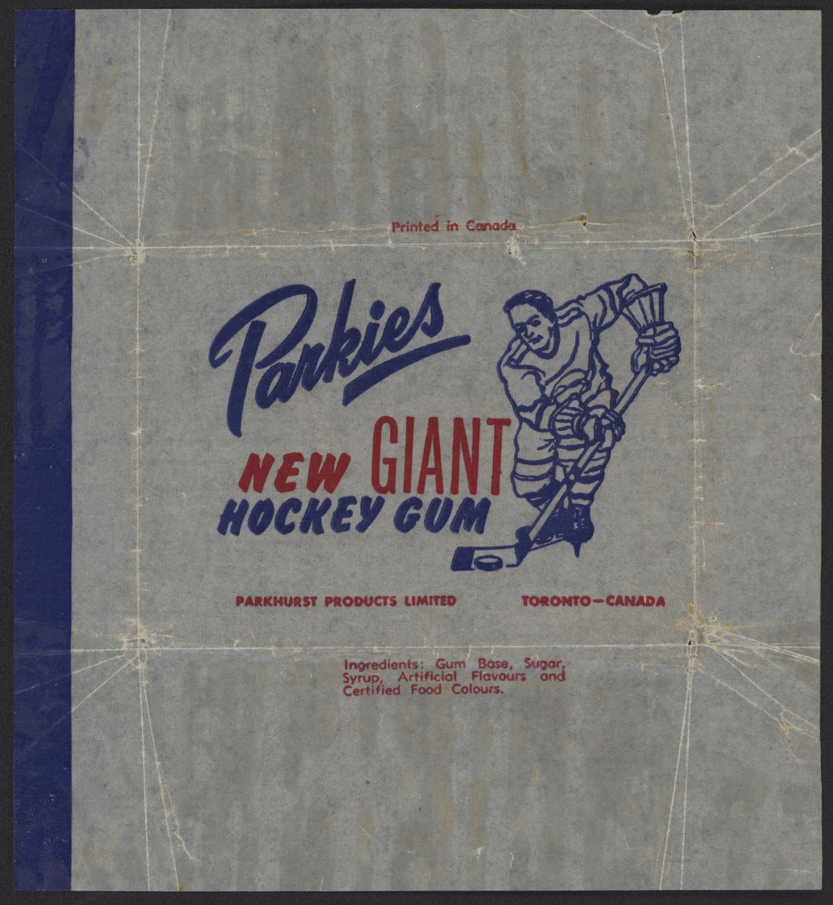 Baseball and Trading Cards - 1953-54 Parkhurst Hockey Wrapper