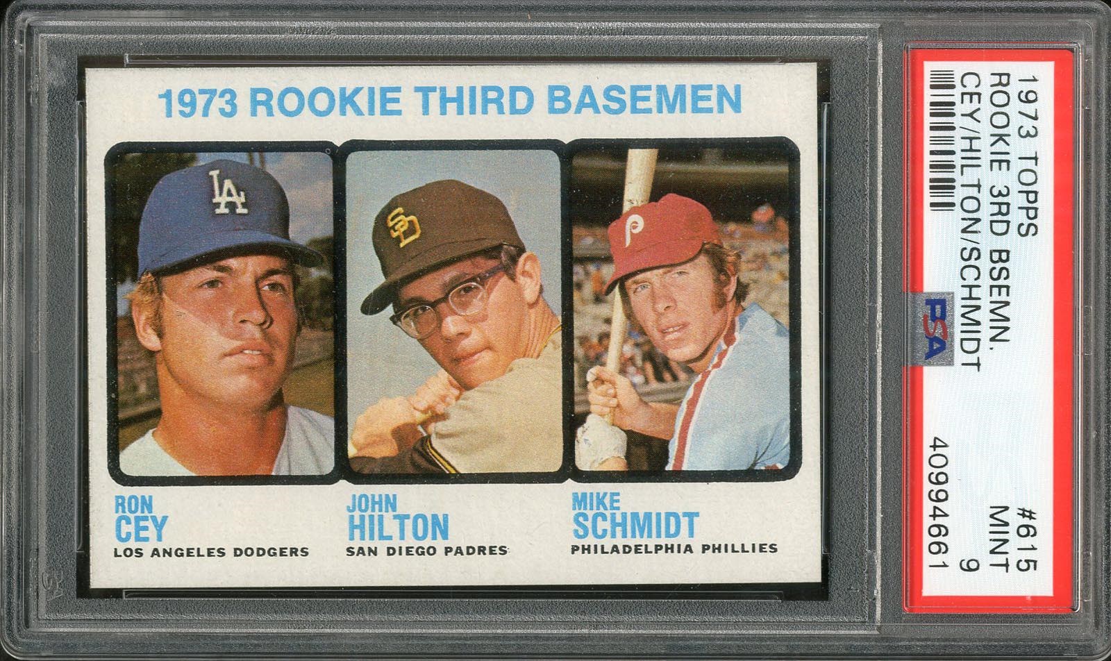 Baseball and Trading Cards - 1973 Topps #615 Mike Schmidt Rookie (PSA MINT 9)