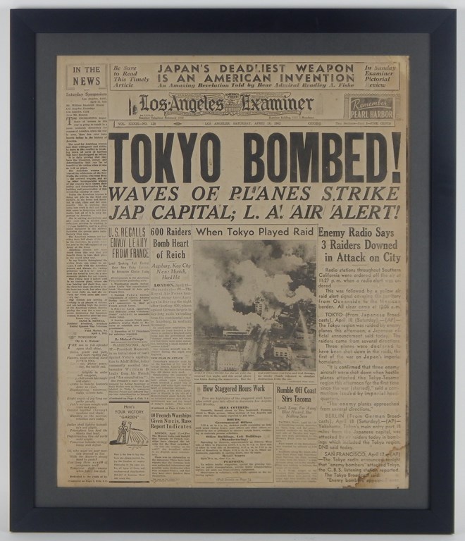 1942 Bombing of Tokyo Newspaper Printing Plate