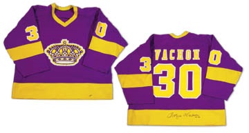 Hockey Sweaters - 1970’s Rogie Vachon Los Angeles Kings Worn Jersey