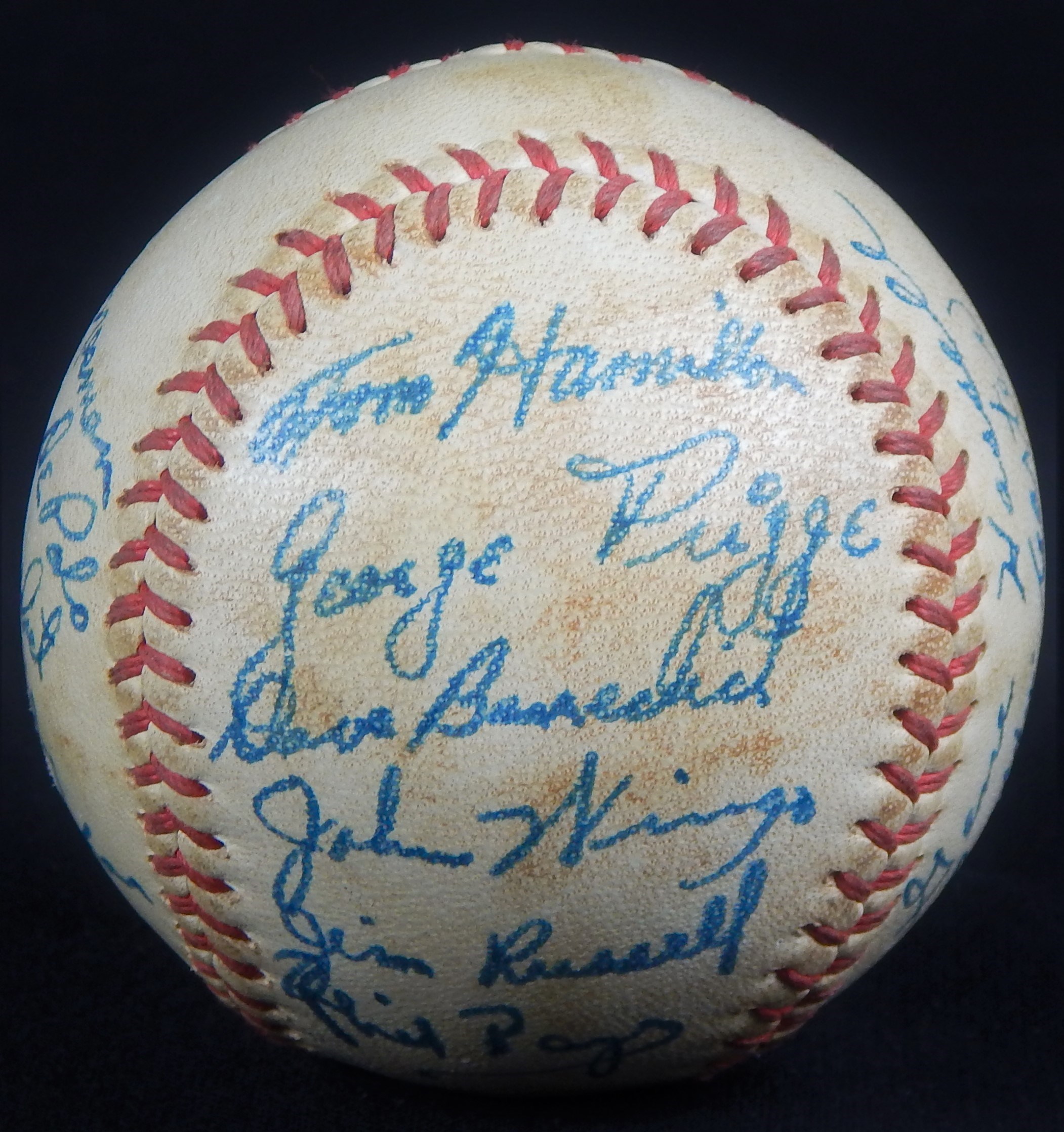 Baseball Autographs - 1955 Birmingham Barons Team Signed Baseball From Al Pilarcik