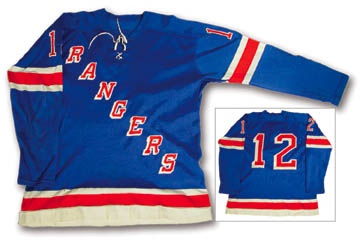 Hockey Sweaters - 1970-71 Ron Stewart NY Rangers Game Worn Jersey