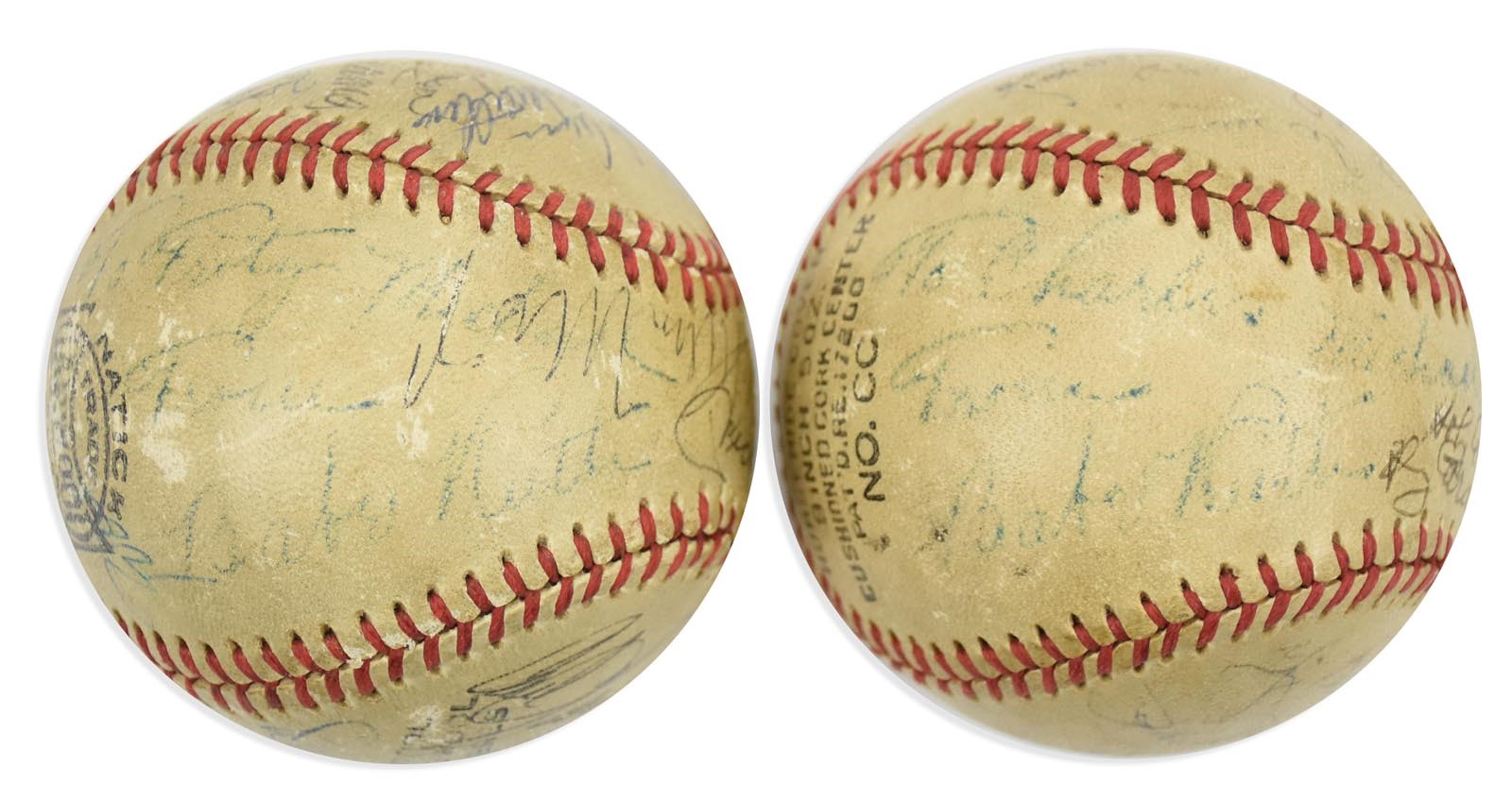 Baseball Autographs - Pair of Fantastic Babe Ruth & HOFers Signed Baseballs from the Same Family (PSA)