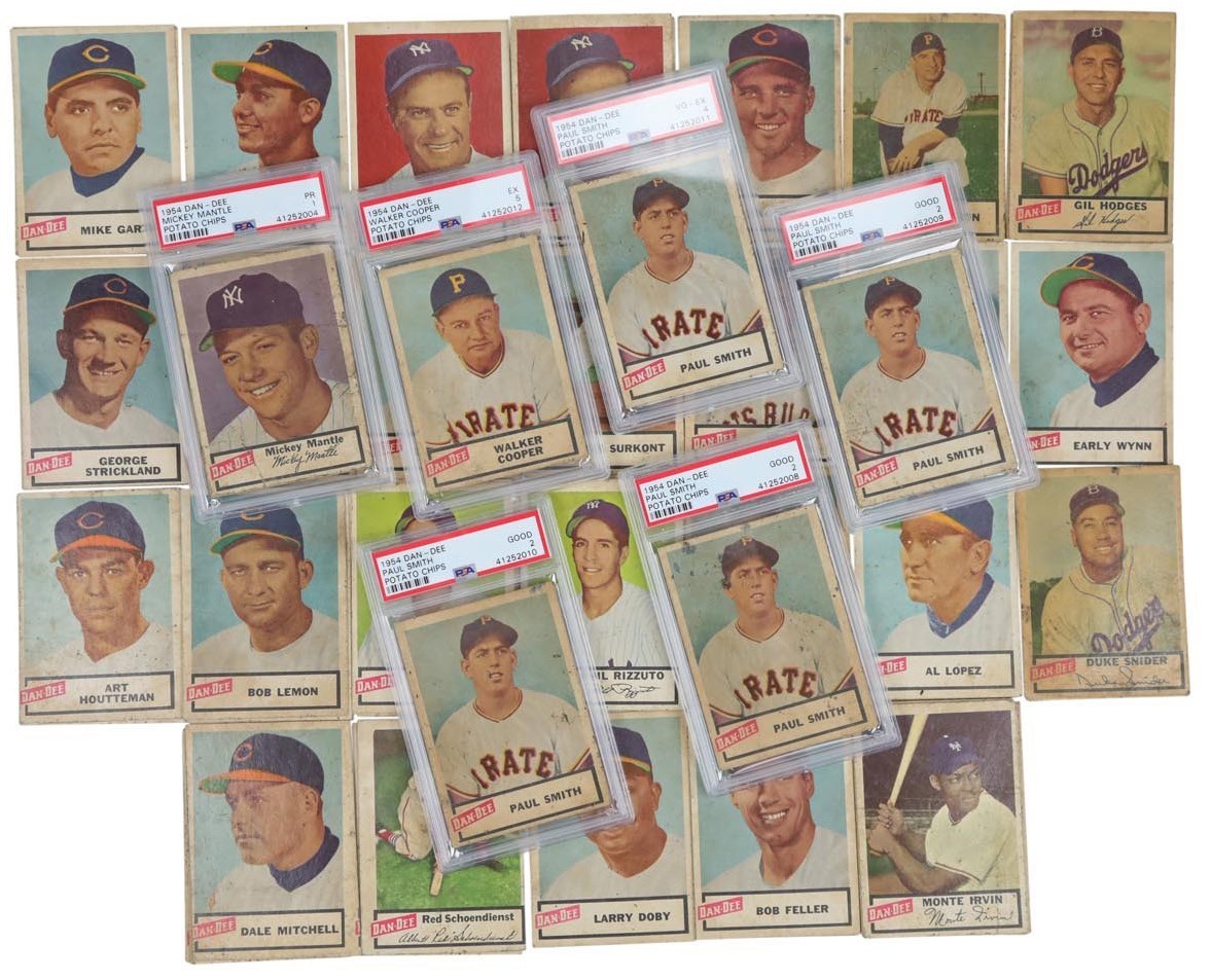 Baseball and Trading Cards - (3) 1954 Dan-Dee Potato Chips Near Sets w/Mantle & Six PSA Graded