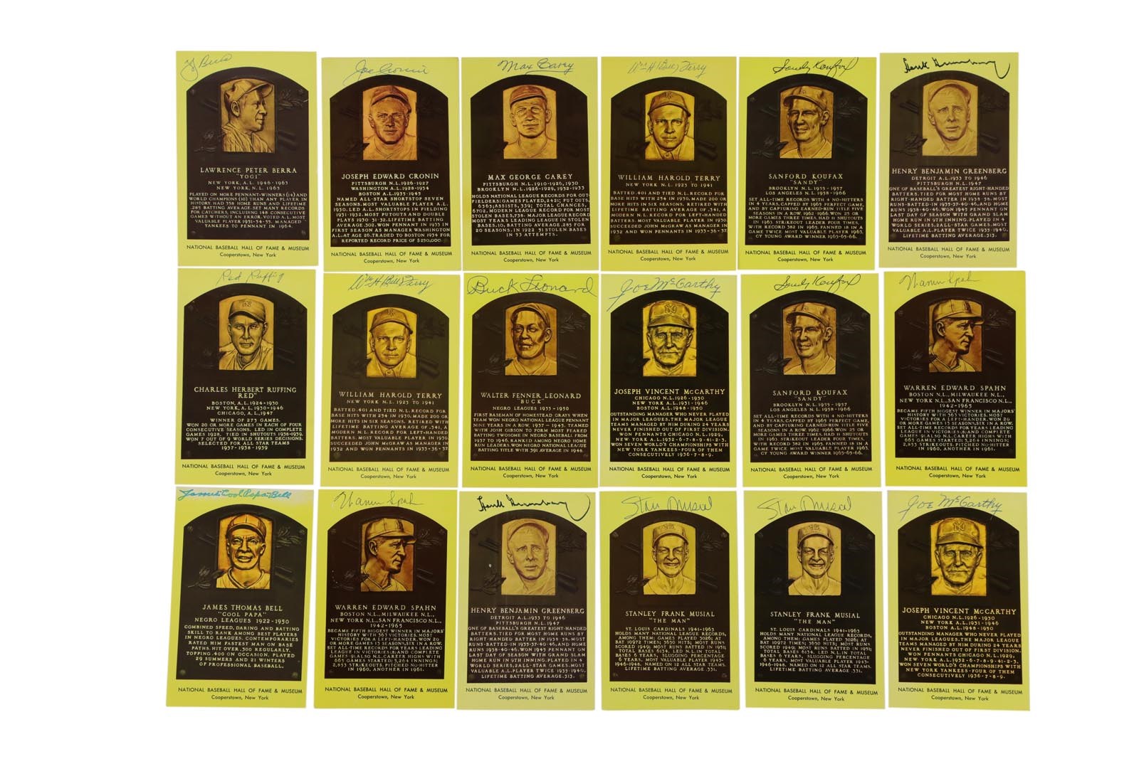 Baseball Autographs - Hall of Fame Signed Postcard Collection with Major Stars (55+)