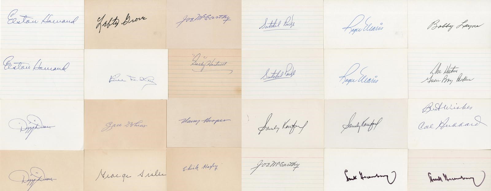 Baseball Autographs - Hall of Famers and Stars Signed Index Card Collection with Major Stars (125+)