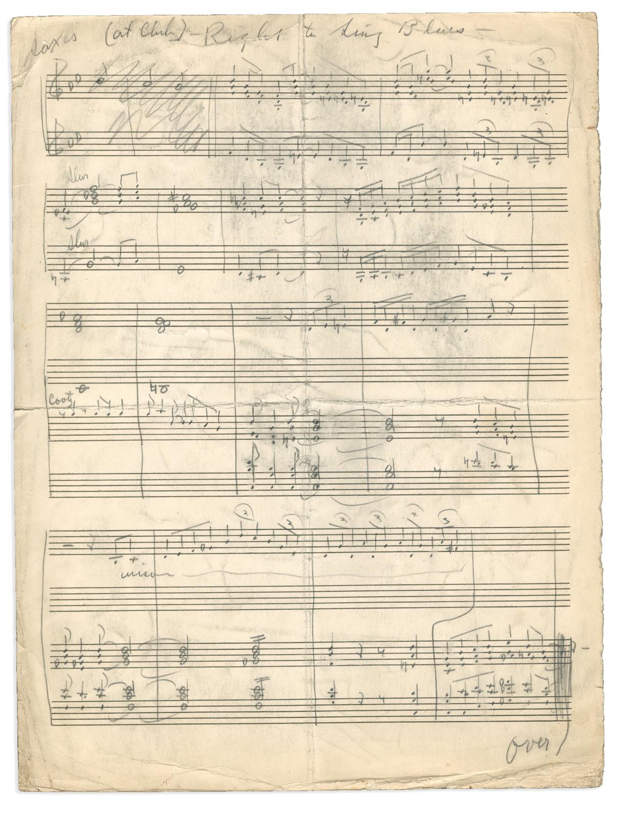 Duke Ellington "Got A Right To Sing The Blues" Handwritten Score