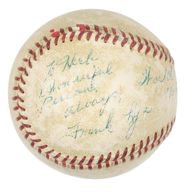 NY Yankees, Giants & Mets - 1955 Frank Leja Single Signed "World Series" Baseball