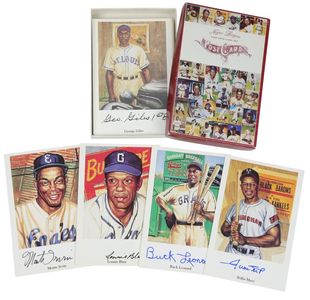Negro League, Latin, Japanese & International Base - 1991 Ron Lewis "Negro League" Postcards Signed Complete Set w/Lonnie Blair (30)