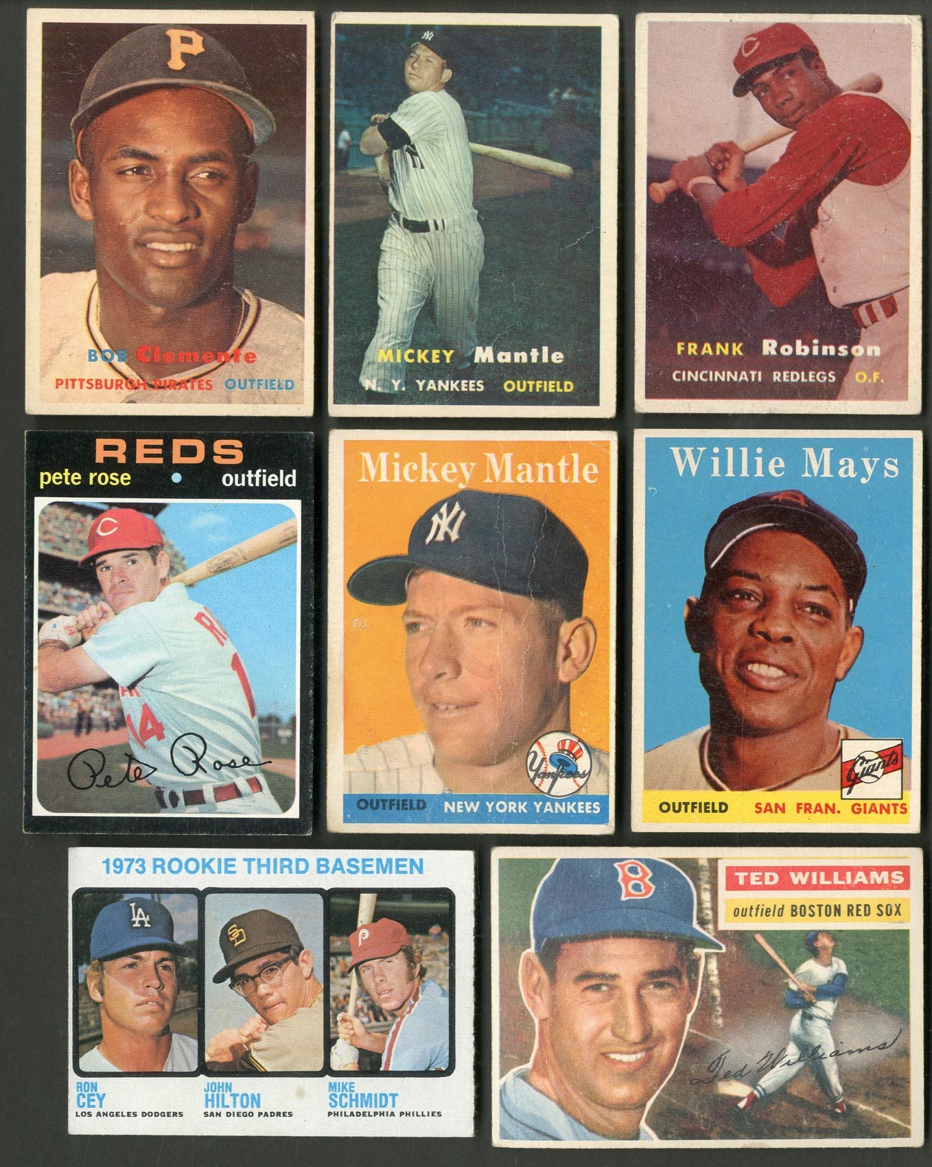 - 1950s-60s Topps & Bowman Collection with Major Stars - Mantle, Clemente, Mays, Aaron, Koufax (200+)