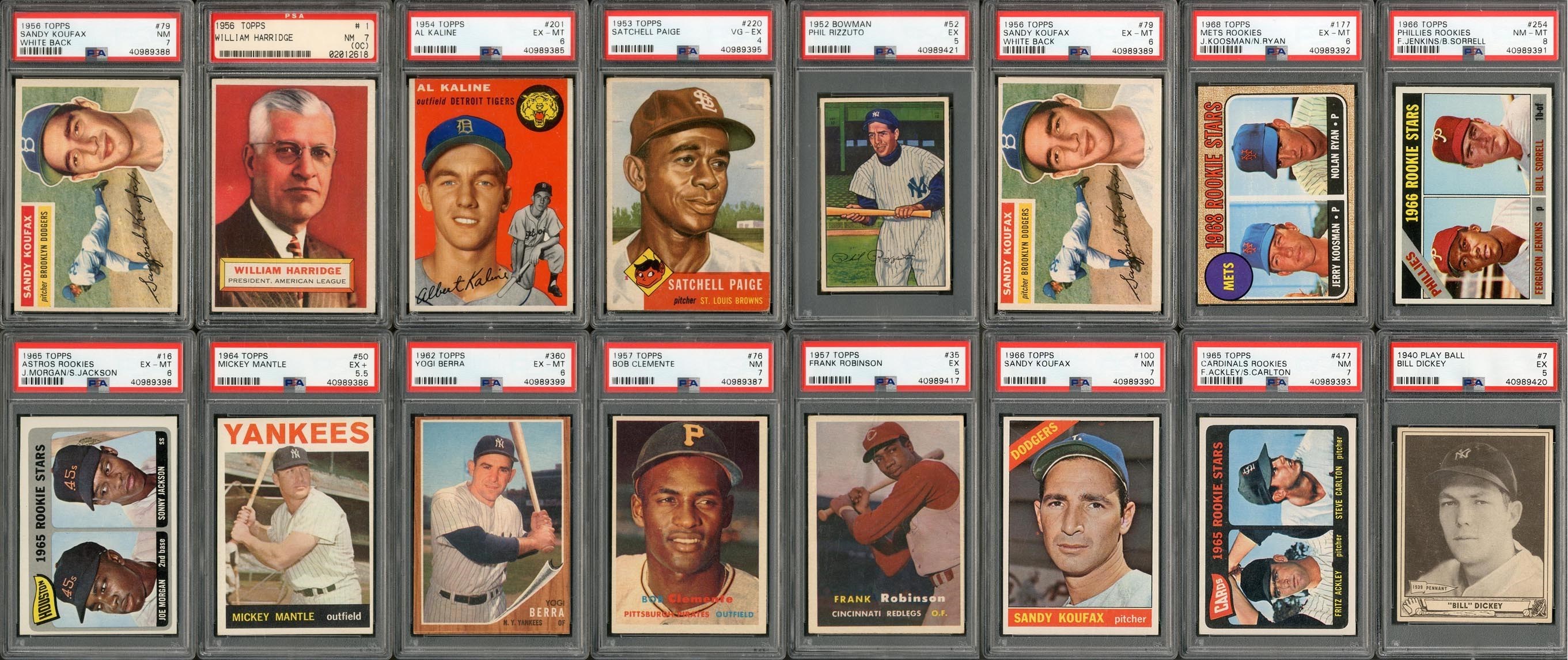 - 1950s-60s Hall of Fame and Star Card Collection w/Important Rookies, Stars & PSA Graded (215+)