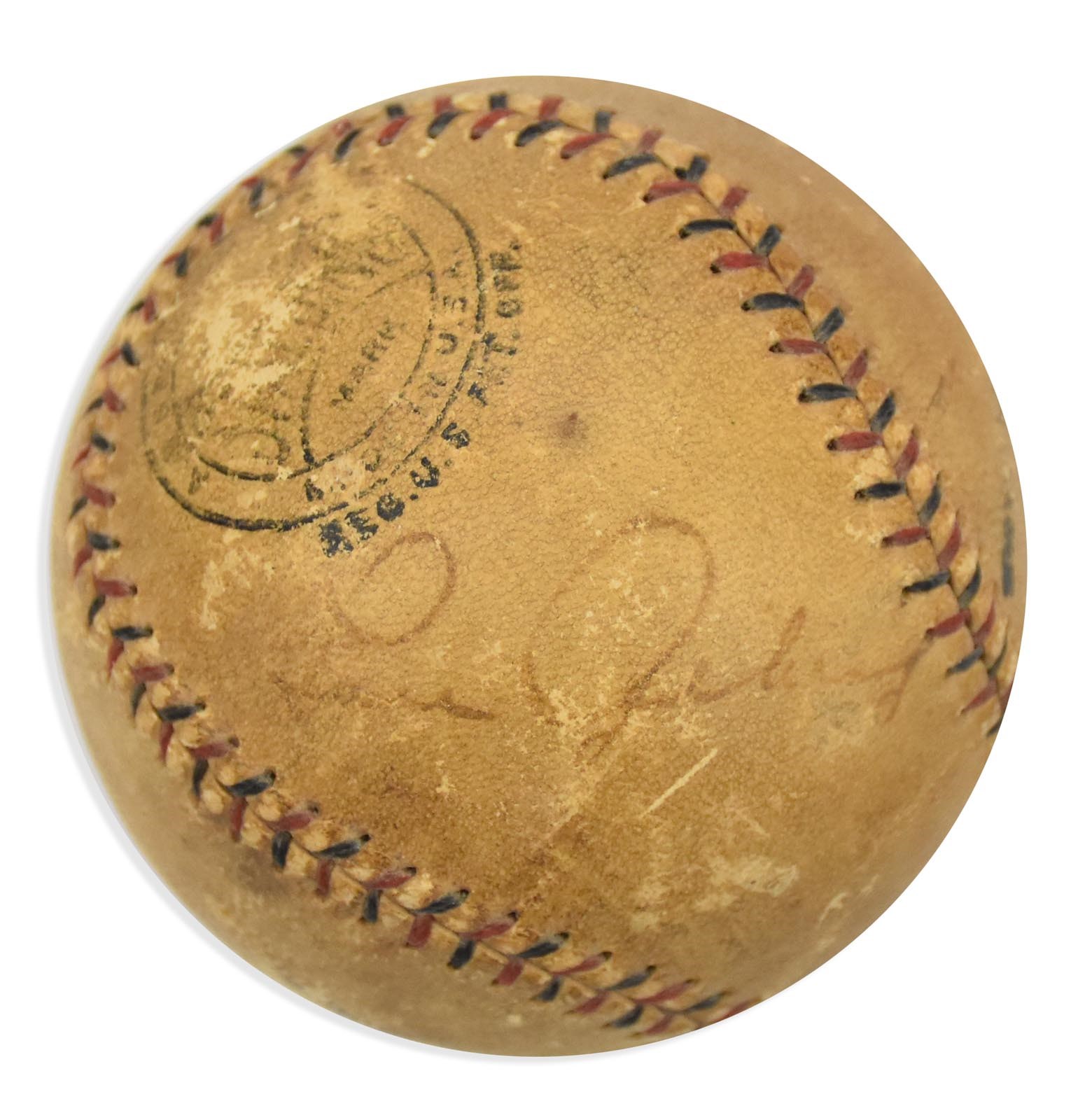 NY Yankees, Giants & Mets - Late 1920's Lou Gehrig Single Signed Baseball (JSA)