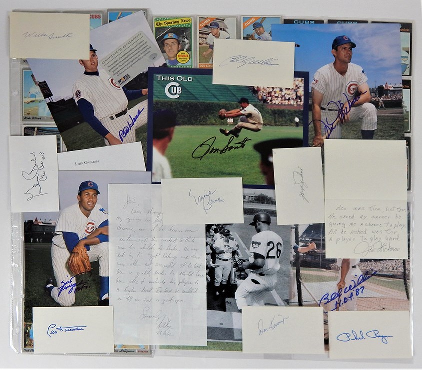 Chicago Cubs Cards, Letters and Autographs (140+)