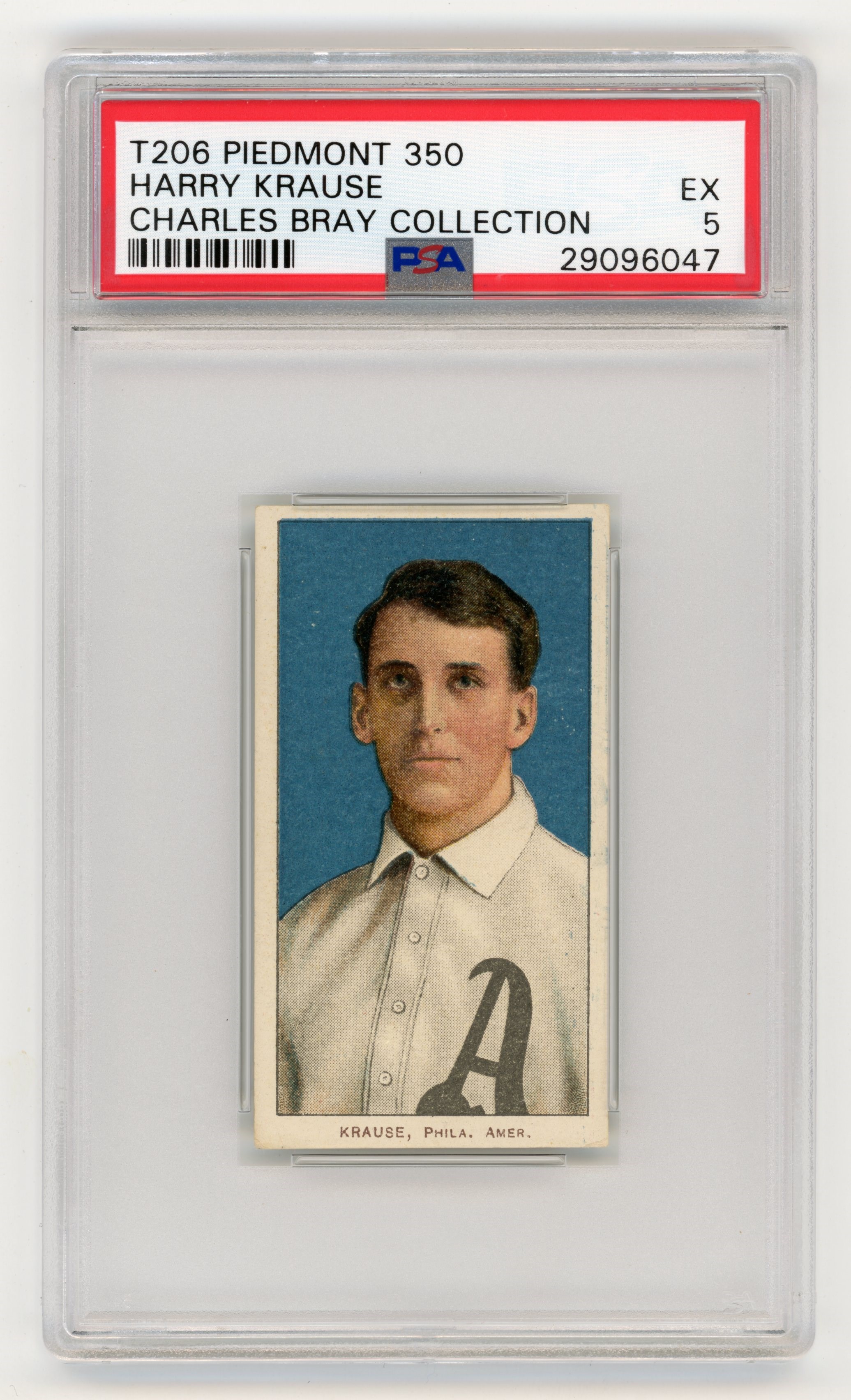 Baseball and Trading Cards - T206 Piedmont 350 Harry Krause PSA 5 From The Charles Bray Collection
