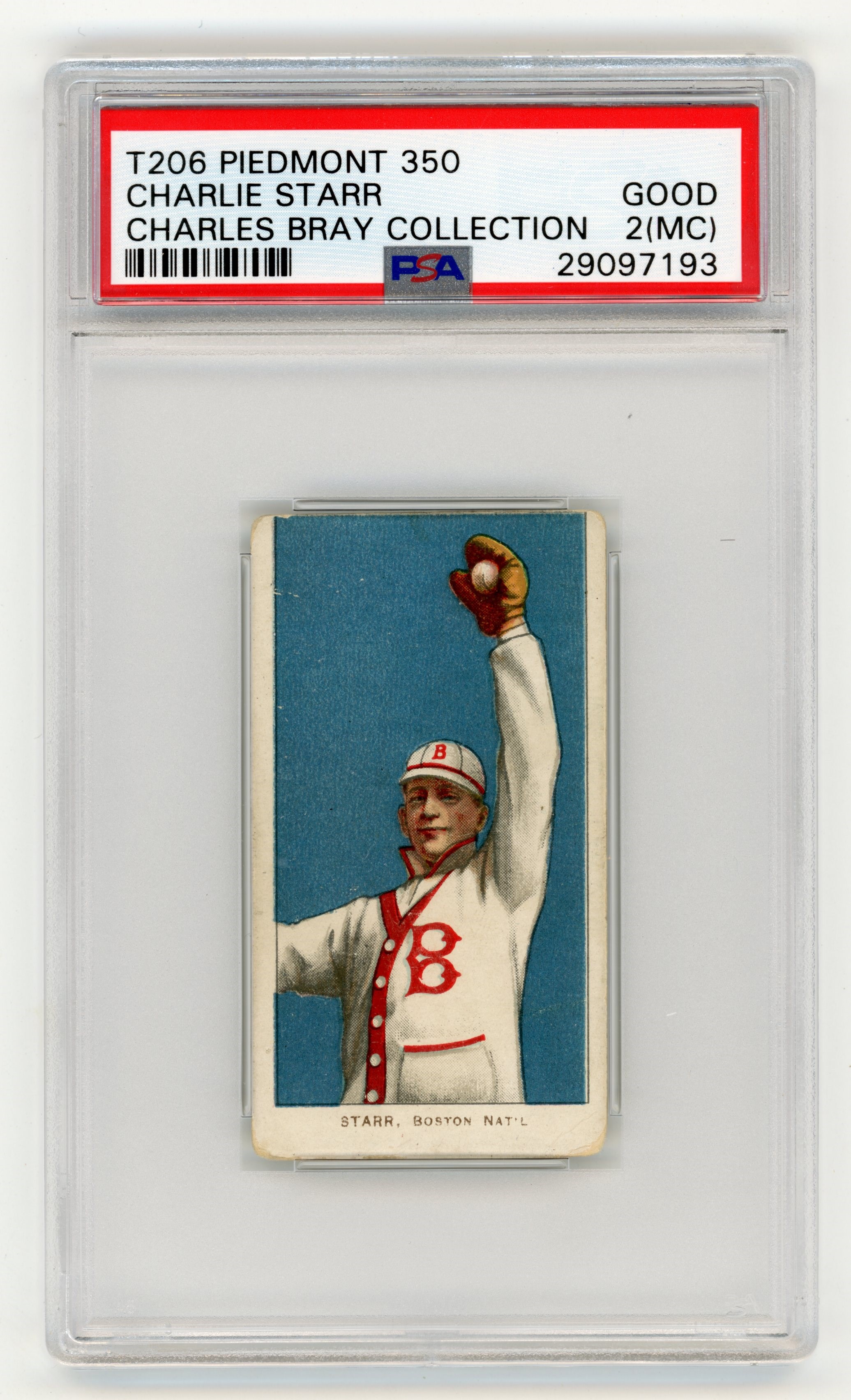 T206 Piedmont 350 Charlie Starr  PSA GOOD 2 (MC) From the Charles Bray Collection.