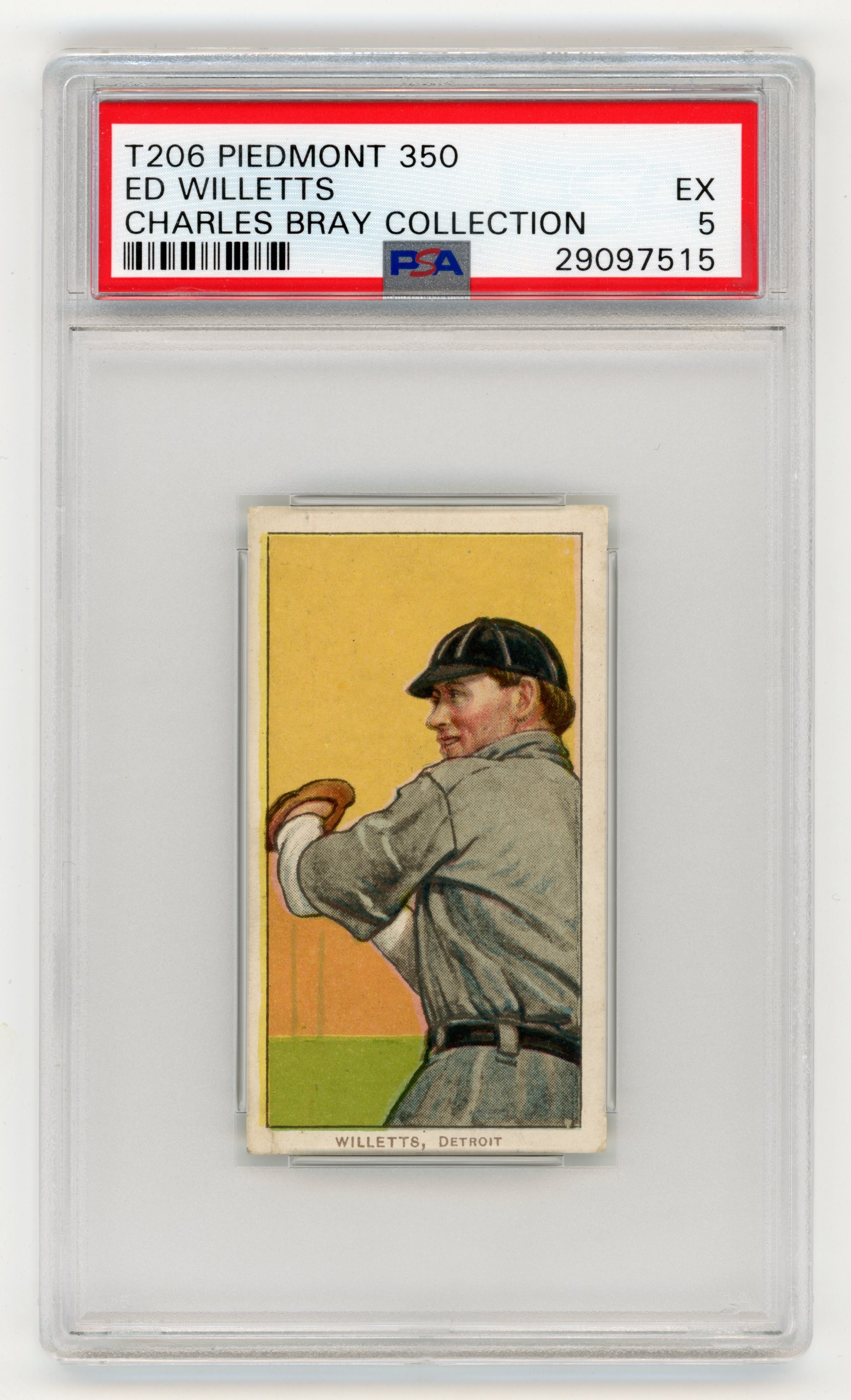 - T206 Piedmont 350 Ed Willetts PSA 5 From Charles Bray Collection