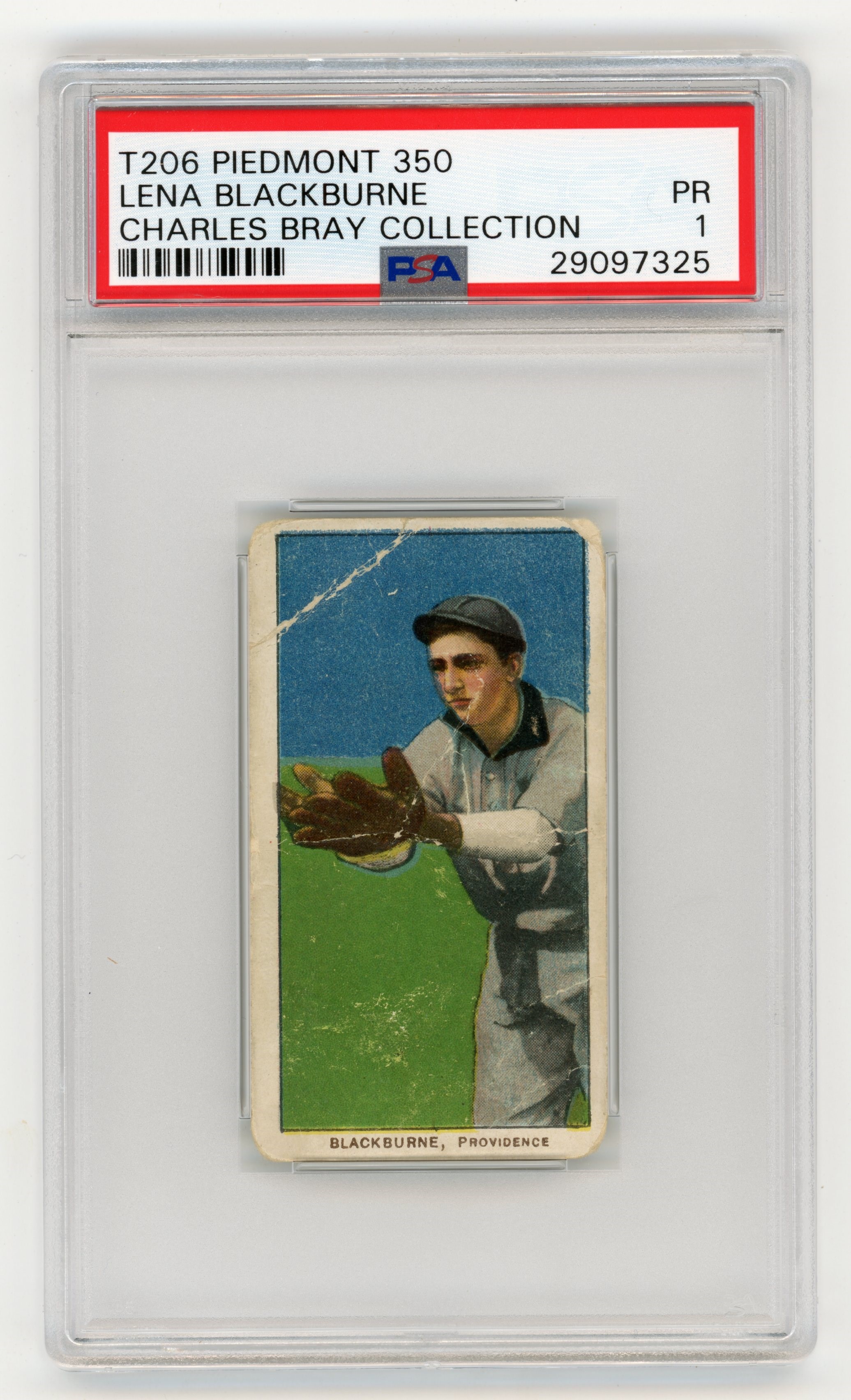 Baseball and Trading Cards - T206 Piedmont 350 Lena Blackburne PSA PR 1 From the Charles Bray Collection.