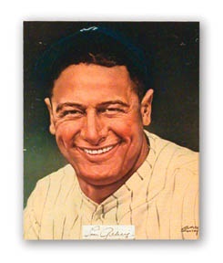 Lou Gehrig - Lou Gehrig Autograph (12x16" framed)