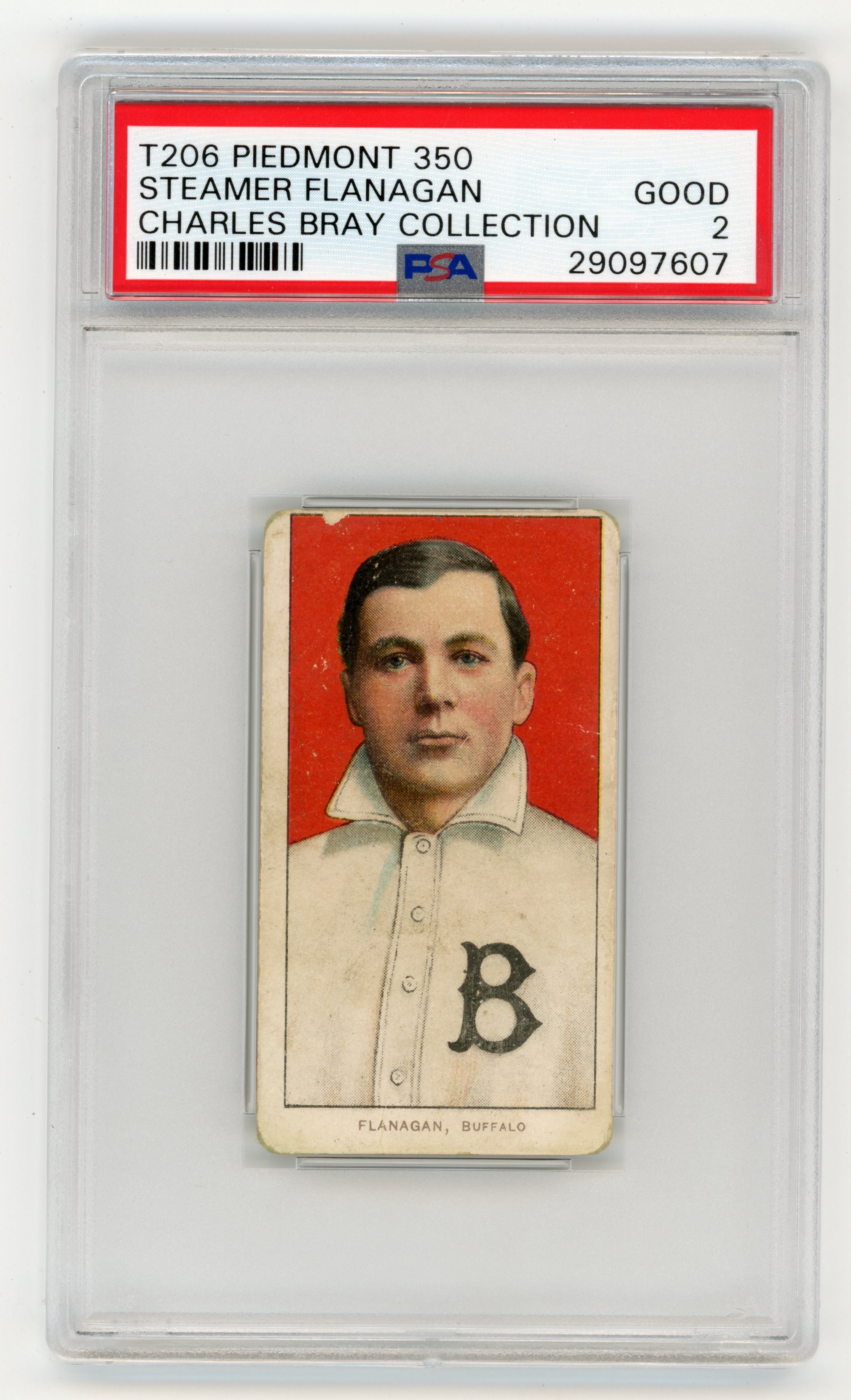 Baseball and Trading Cards - T206 Piedmont 350 Steamer Flanagan PSA GOOD 2 From the Charles Bray Collection.