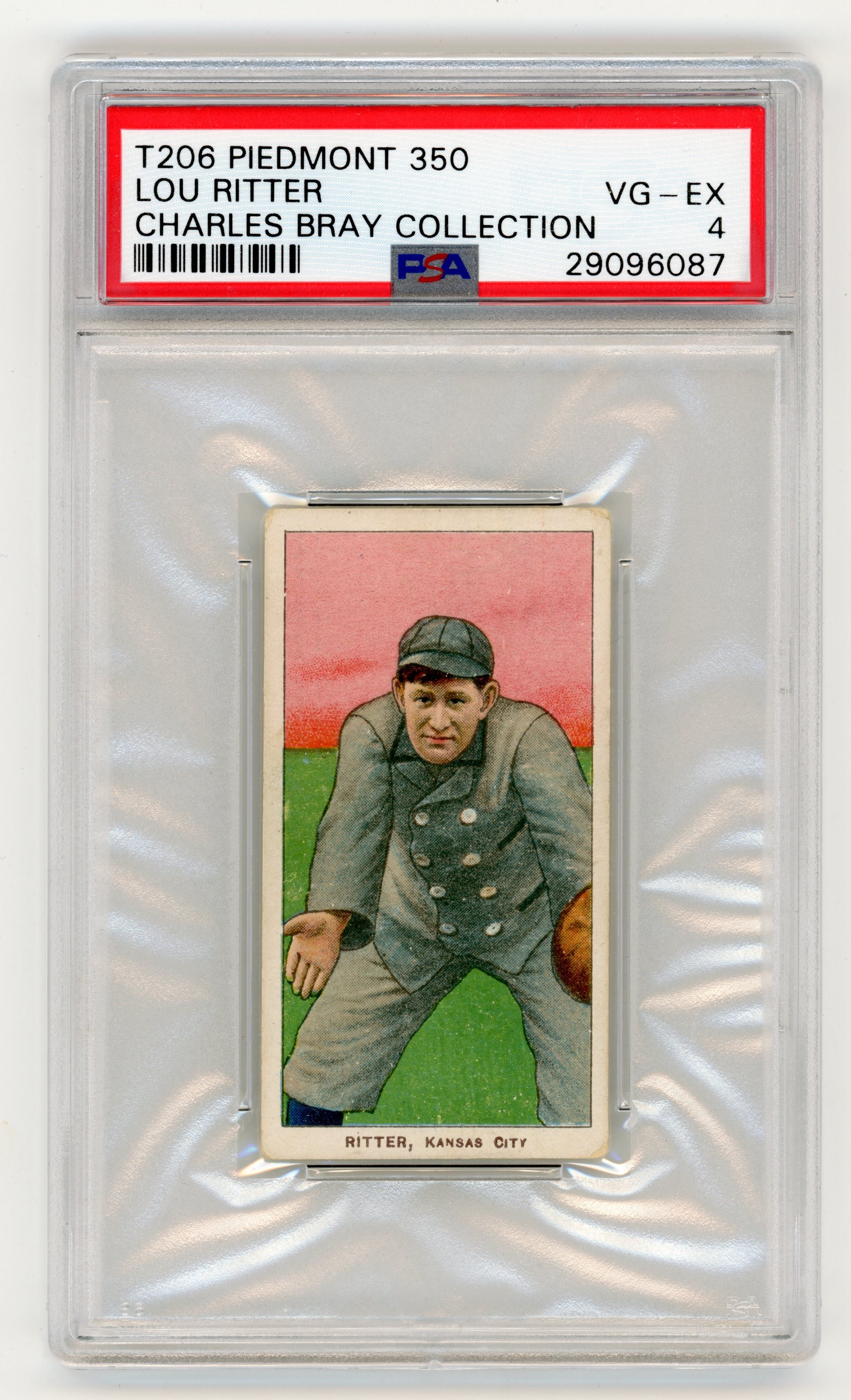 Baseball and Trading Cards - T206 Piedmont 350 Lou Ritter PSA VG-EX 4 From the Charles Bray Collection.