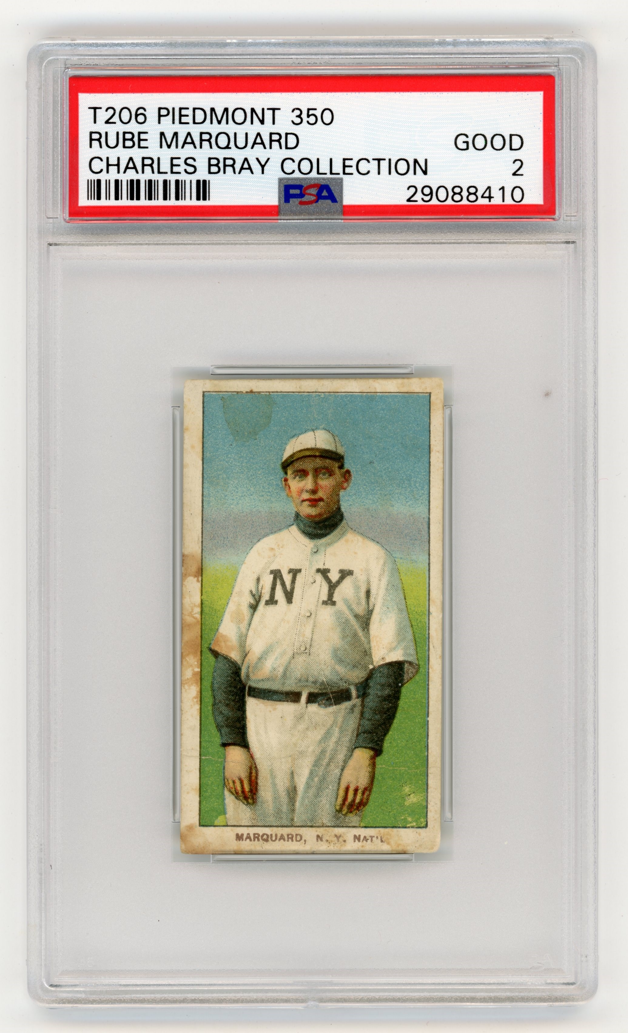 - T206 Piedmont 350 Rube Marquard PSA 2 From Charles Bray Collection