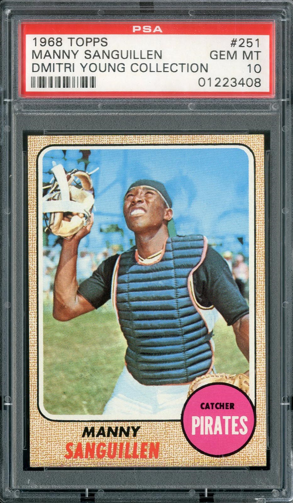 Baseball and Trading Cards - 1968 Topps #251 Manny Sanguillen PSA GEM MINT 10 (Dmitri Young Collection)
