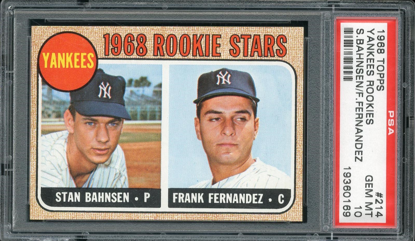 - 1968 Topps #214 Yankees Rookies PSA GEM MINT 10 (Pop 3)