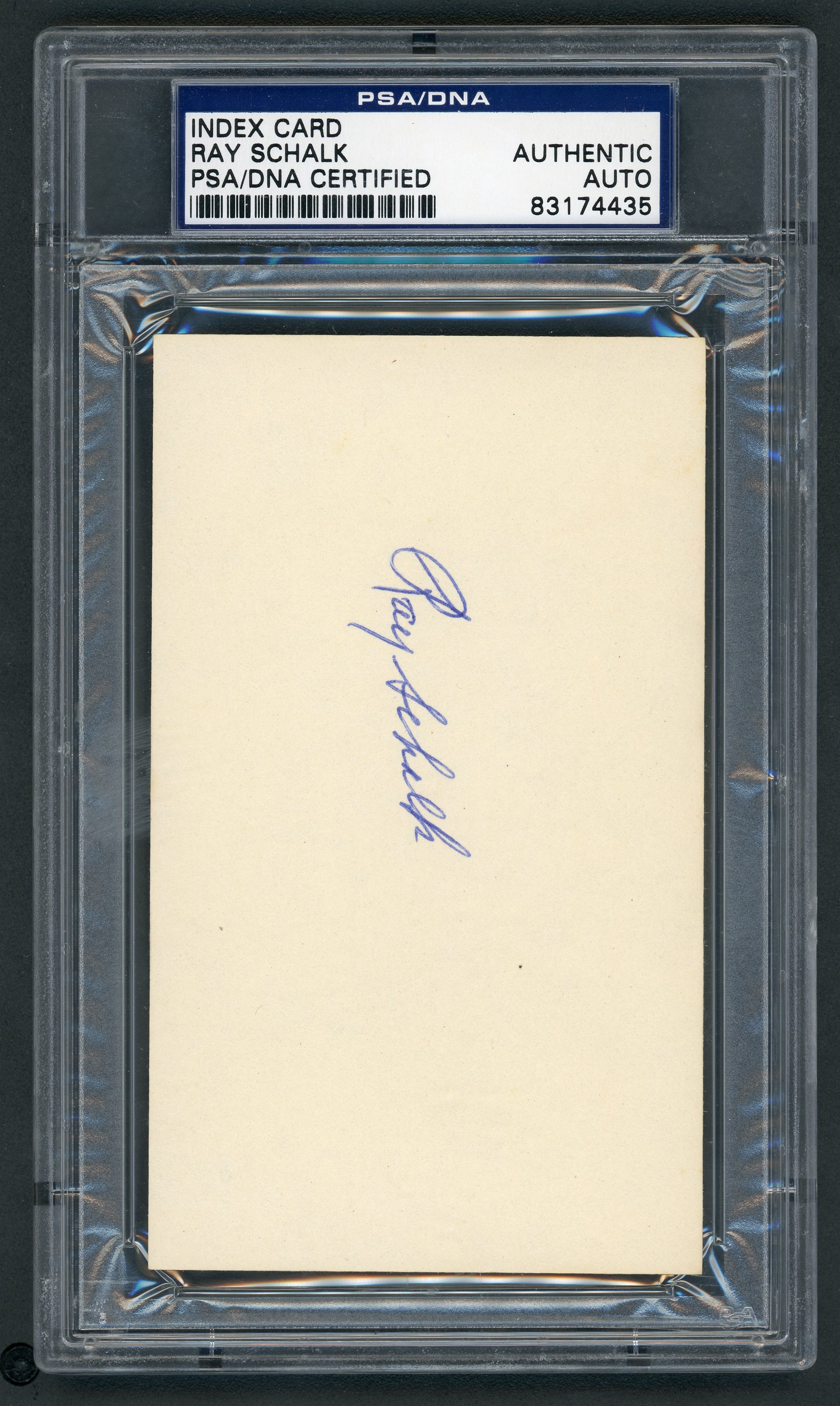 Baseball Autographs - Mint Ray Schalk Signed Index Card (PSA/DNA)