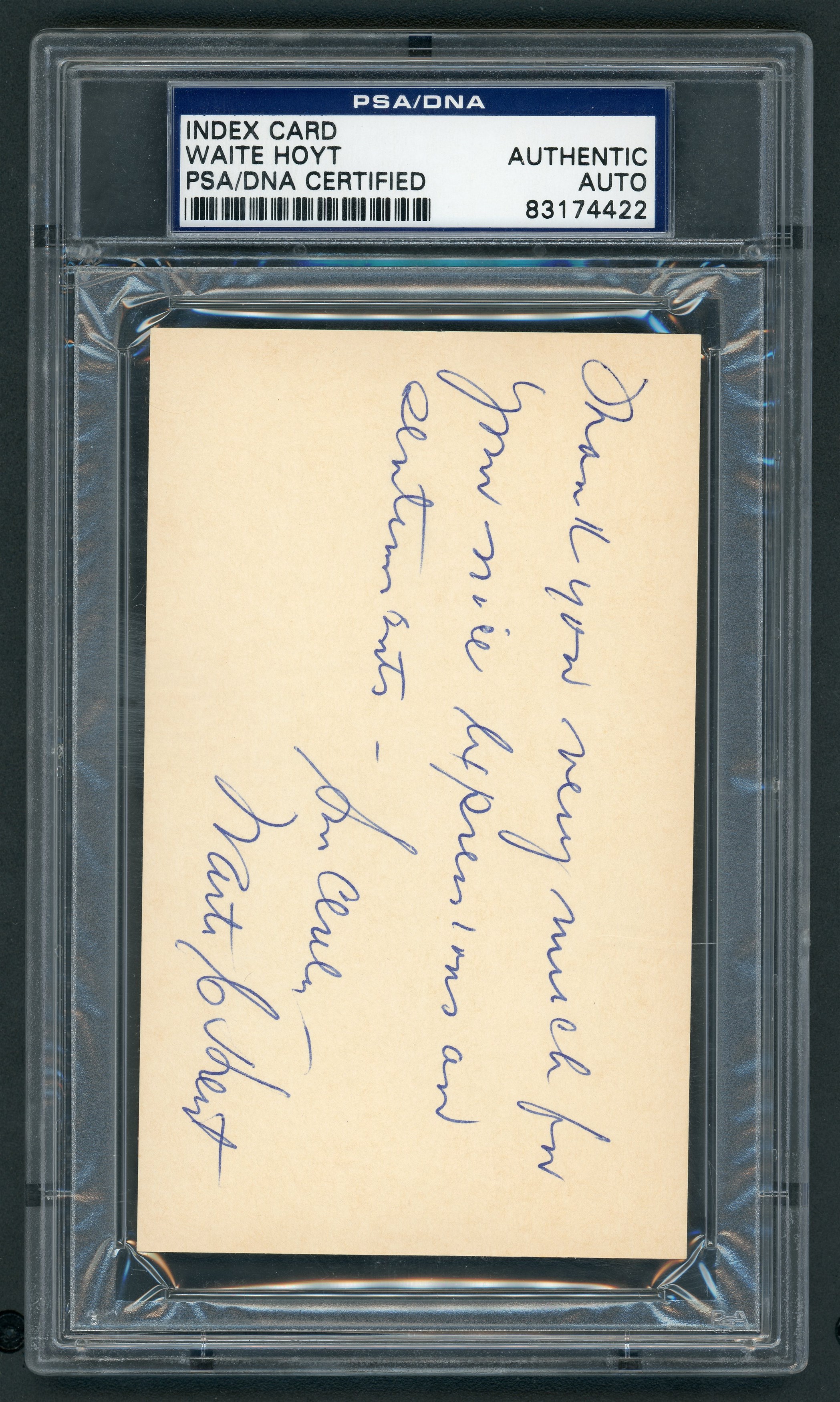 Baseball Autographs - Hall of Famers Signed Index Cards - Ashburn, Hoyt, Roush, Hooper (All PSA/DNA)