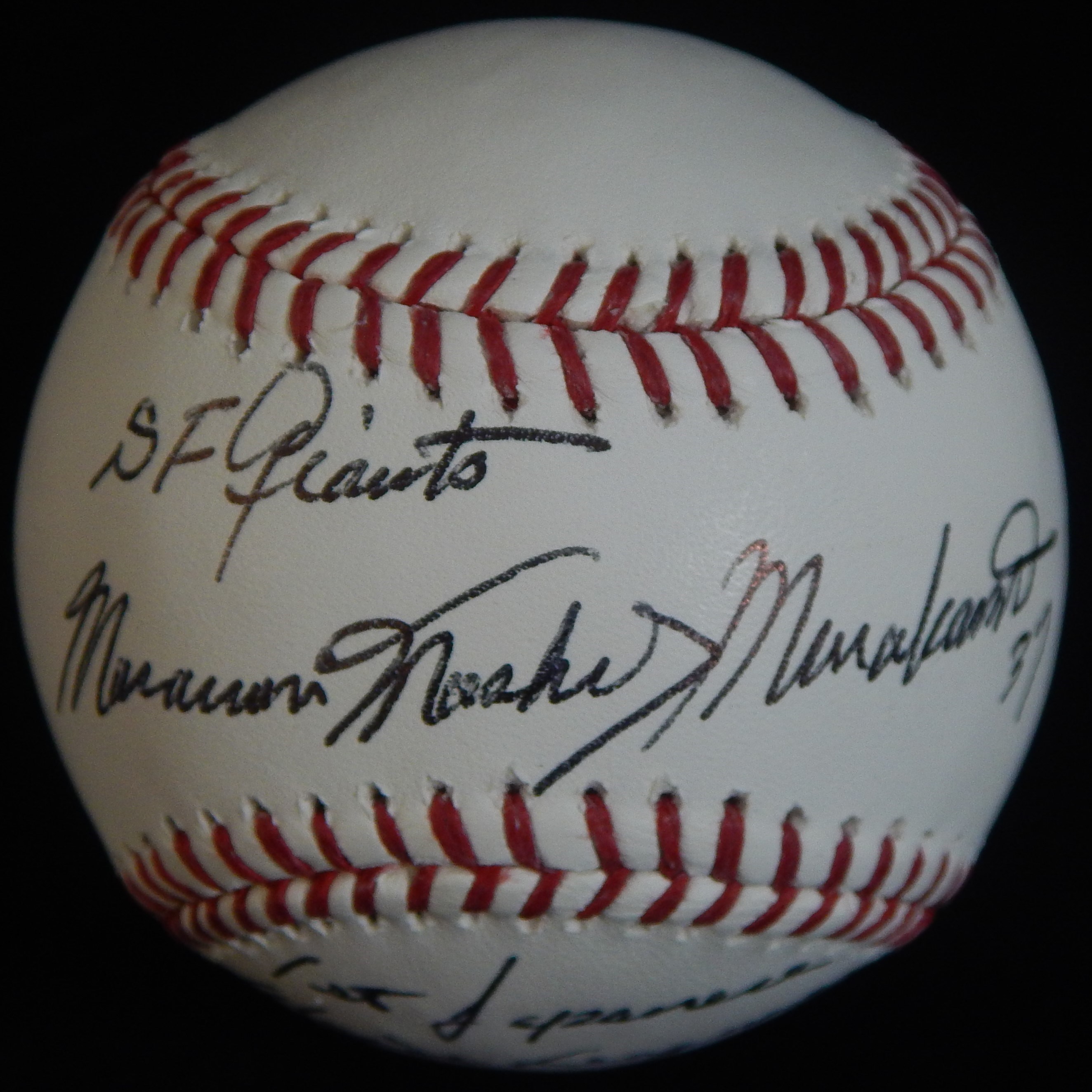 - Masanori Murakami Single Signed Baseball with Inscriptions