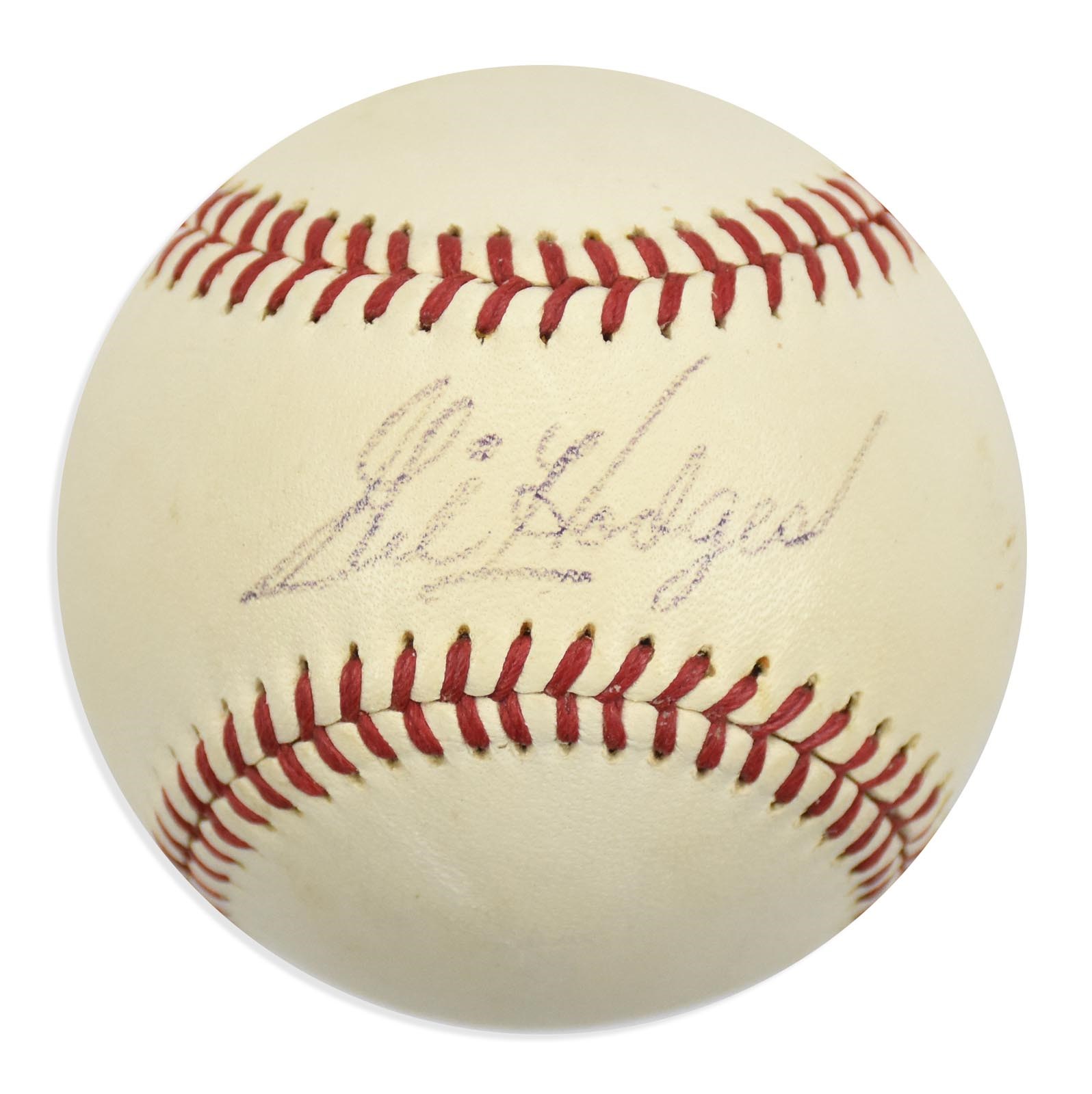 Jackie Robinson & Brooklyn Dodgers - Gorgeous Gil Hodges Single Signed Feeney Baseball (PSA)