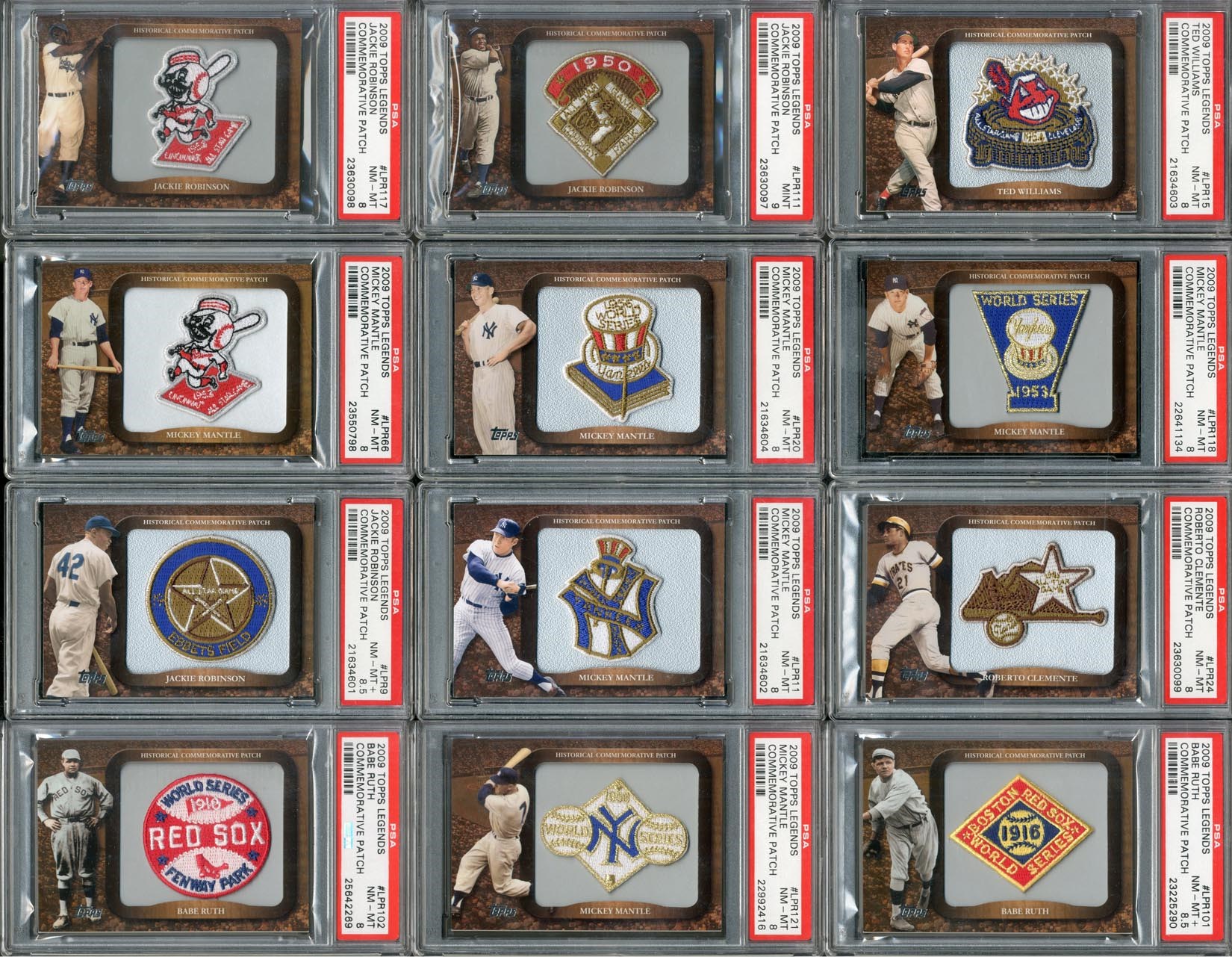 Baseball and Trading Cards - All-Time Greatest 2009 Topps Legends Commemorative Patch PSA Graded Complete Set - #1 on PSA Registry (125 Pop 1's)