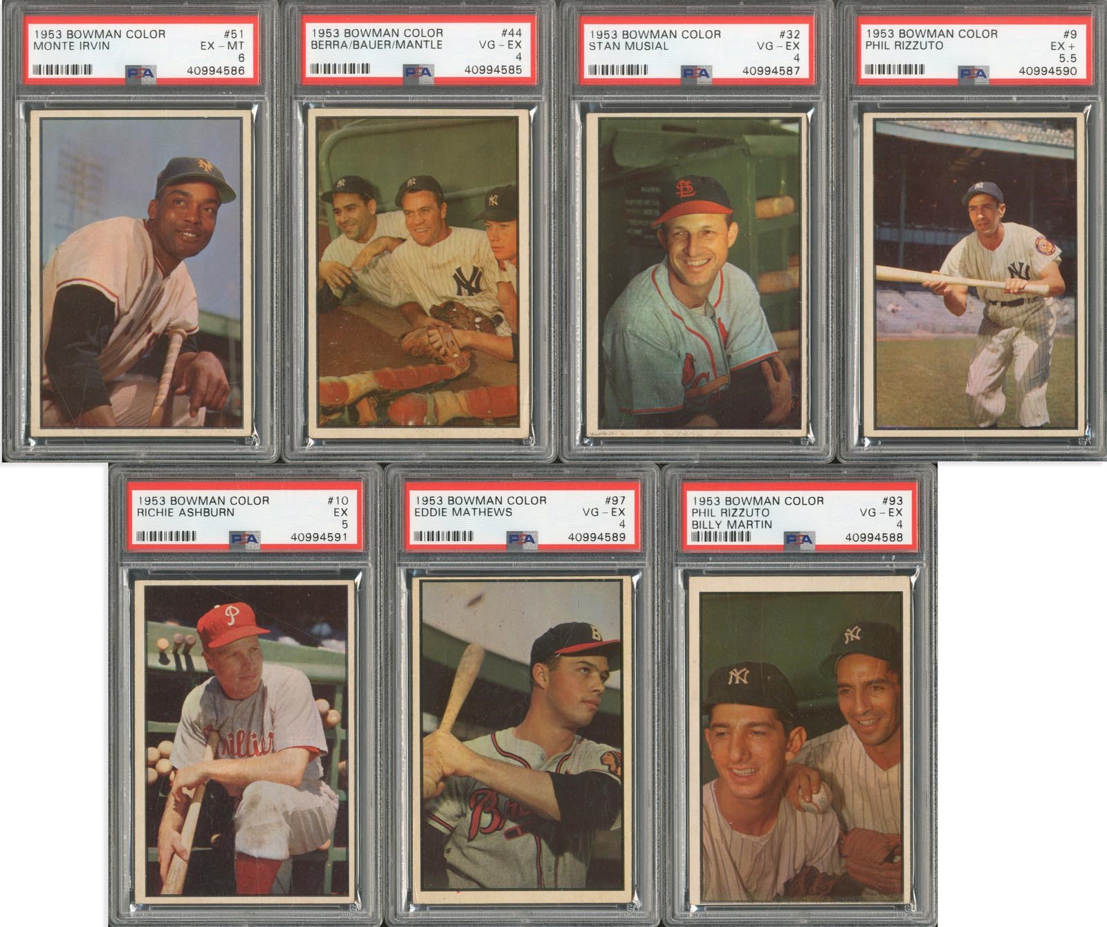 Baseball and Trading Cards - 1953 Bowman Color Partial Set (72/160)
