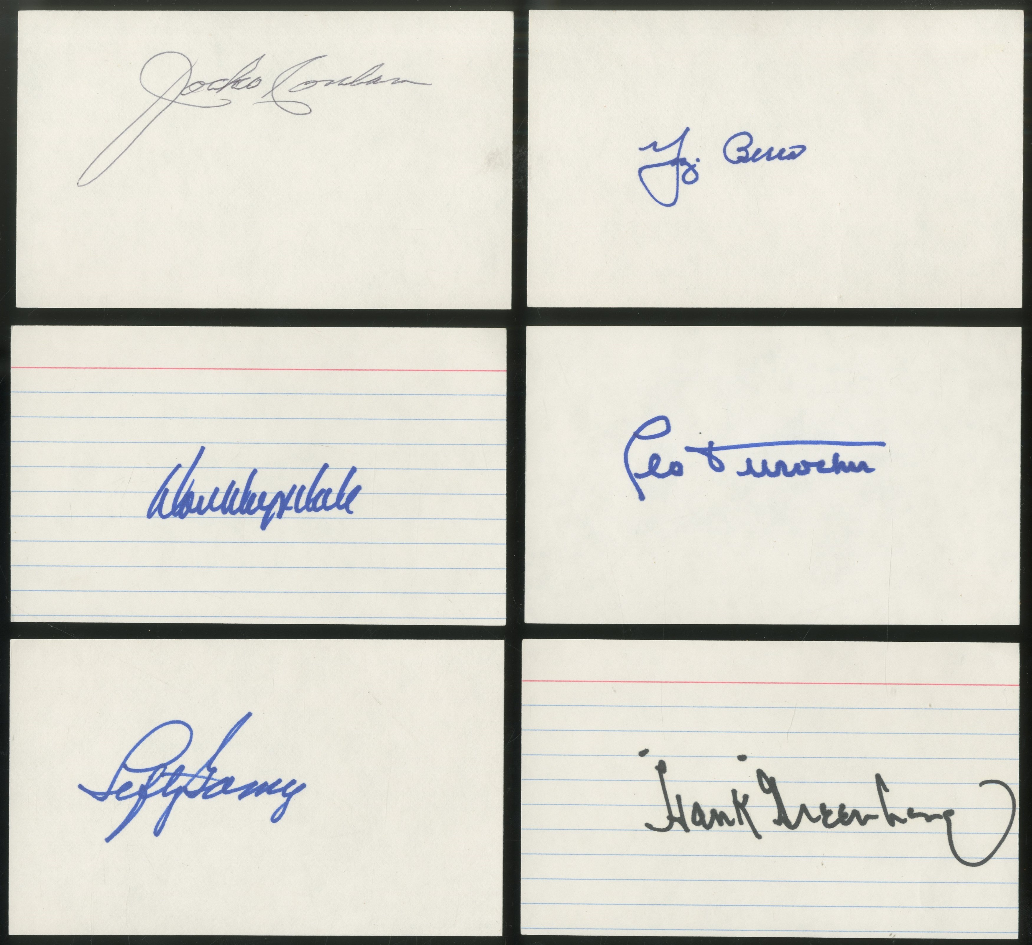 Hall of Famers and Stars Signed Index Card Collection (45+)
