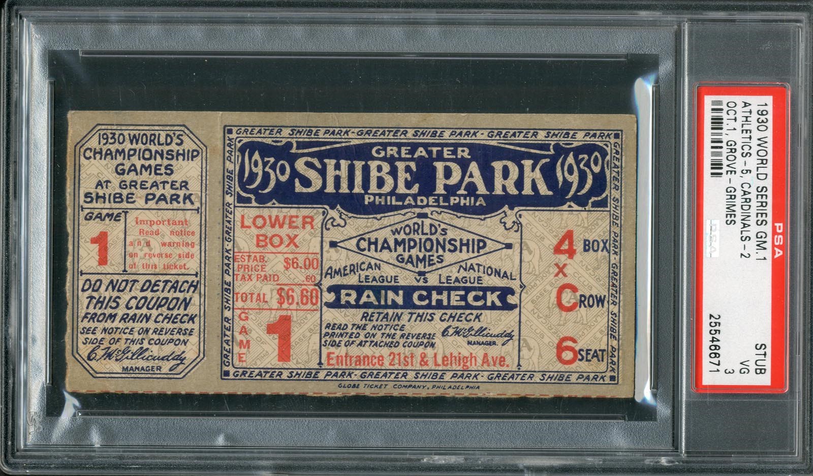 Baseball Memorabilia - 1930 World Series Game 1 Ticket and Souvenir Program