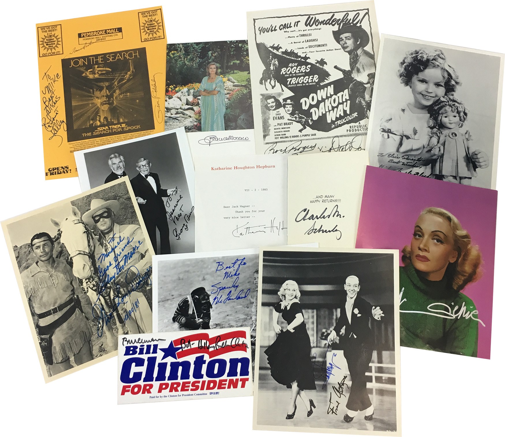 - Pop Culture & Entertainment Autographs - Clintons, Schulz, Hepburn (10+)