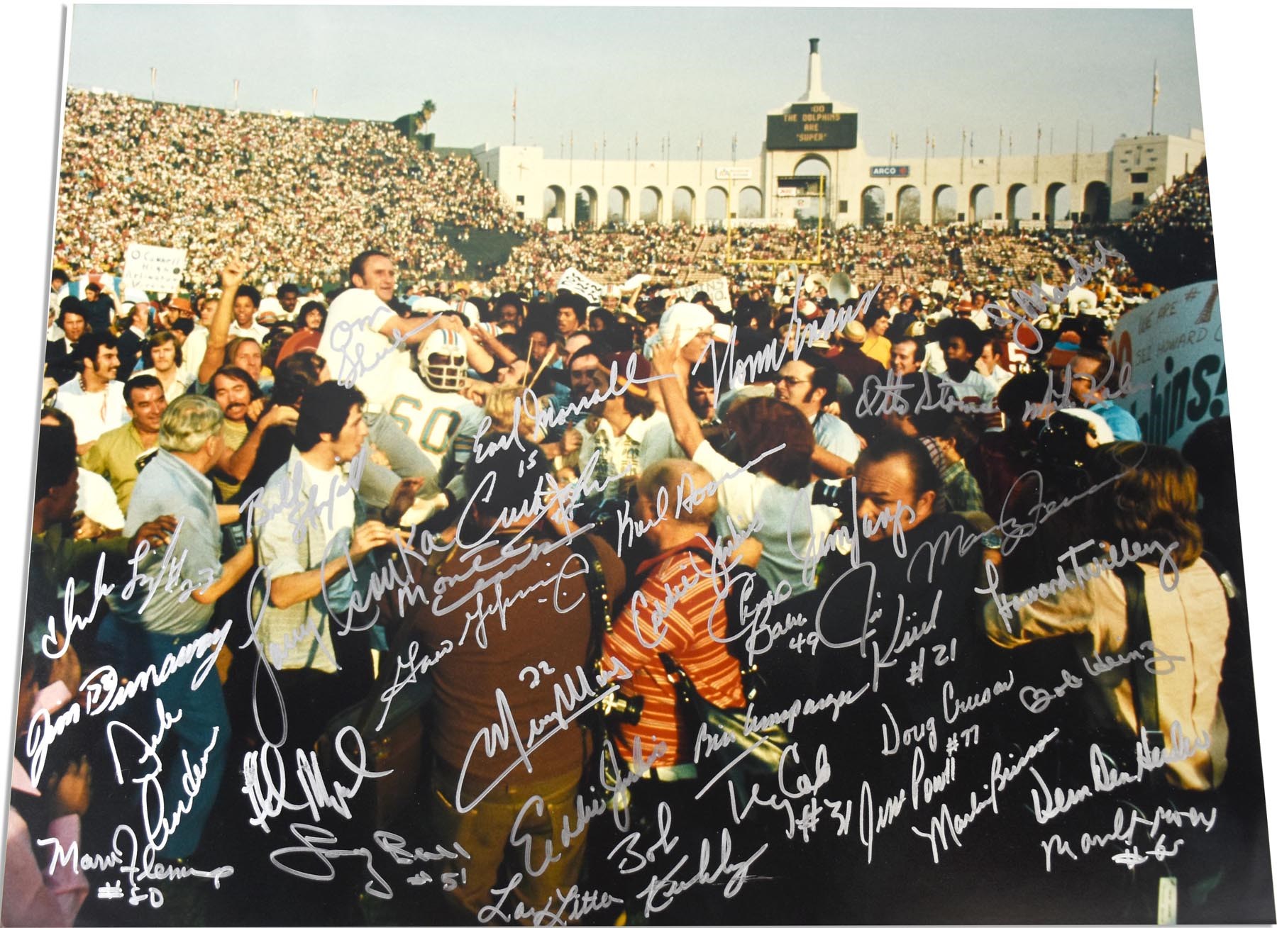 Football - 1972 Miami Dolphins Perfect Season Team Signed Oversized Photo