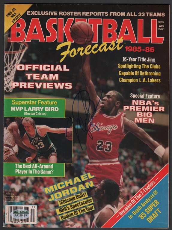 Basketball - 1985-86 Michael Jordan Vintage Signed Basketball Magazine (SGC Authentic)
