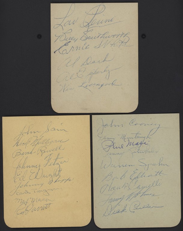 Baseball Autographs - 1946 Boston Braves Signed Album Pages w/ Many Toughies