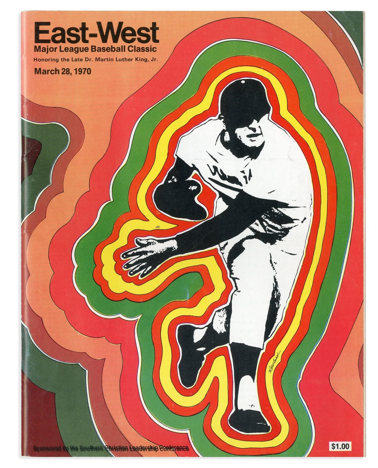 Tickets, Publications & Pins - 1970 East-West MLB Classic Program Honoring MLK