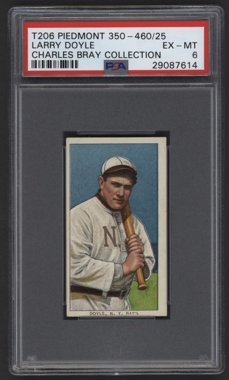 Baseball and Trading Cards - T206 Piedmont 350-460/25 Larry Doyle PSA EX-MT 6