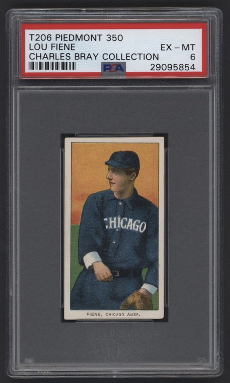 Baseball and Trading Cards - T206 Piedmont 350 Lou Fiene PSA EX-MT 6 From The Charles Bray Collection