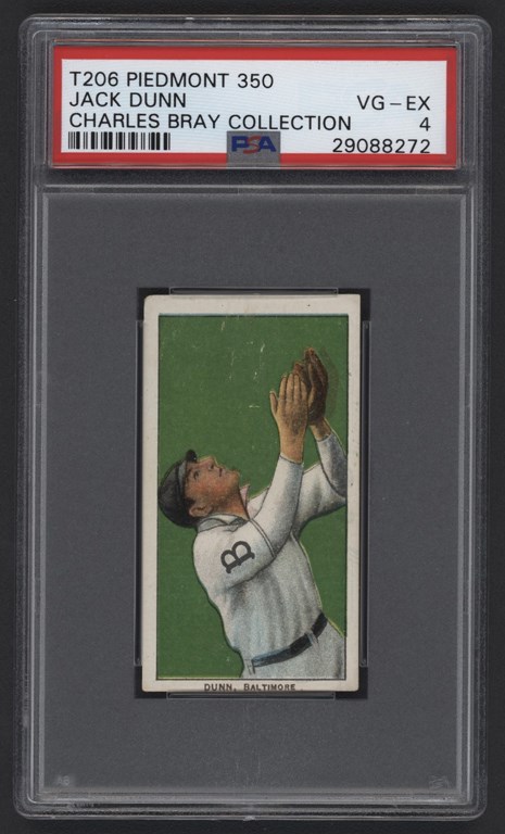 Baseball and Trading Cards - T206 Piedmont 350 Jack Dunn PSA VG-EX 4 From Charles Bray Collection