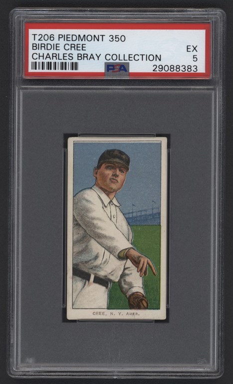 Baseball and Trading Cards - T206 Piedmont 350 Birdie Cree PSA EX 5 From The Charles Bray Collection