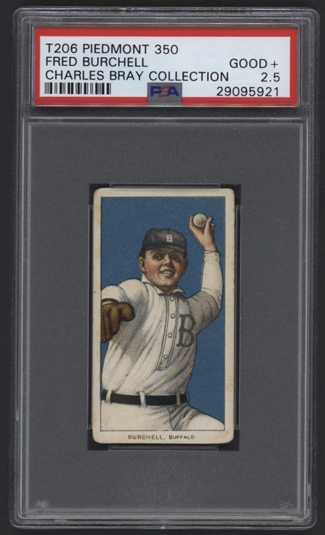 Baseball and Trading Cards - T206 Piedmont 350 Fred Burchell PSA Good 2.5 From The Charles Bray Collection