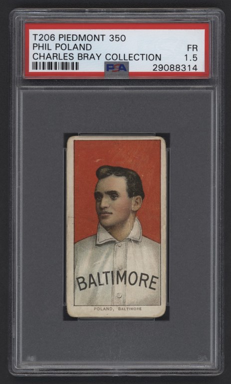 Baseball Equipment - T206 Piedmont 350 Phil Poland PSA 1.5 From The Charles Bray Collection