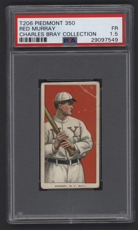 Baseball and Trading Cards - T206 Piedmont 350 Red Murray PSA 1.5 From The Charles Bray Collection