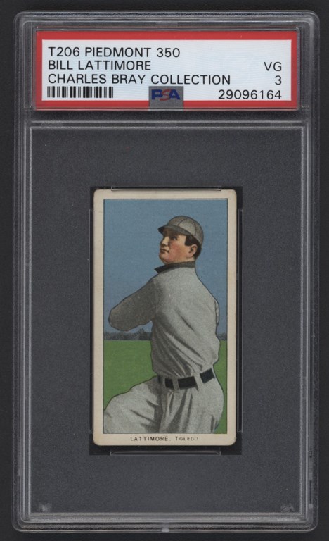 T206 Piedmont 350 Bill Lattimore PSA 3 From The Charles Bray Collection
