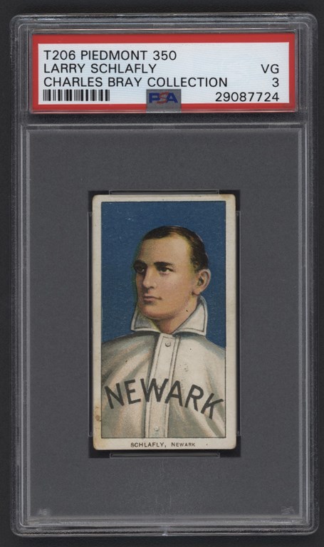 Baseball and Trading Cards - T206 Piedmont 350 Larry Schlafly PSA 3 From The Charles Bray Collection