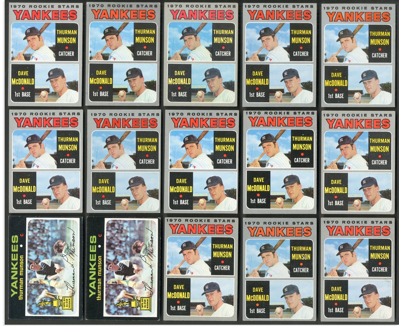 Baseball and Trading Cards - 1970s Topps Thurman Munson Near Complete Run w/(15) Rookies (24)